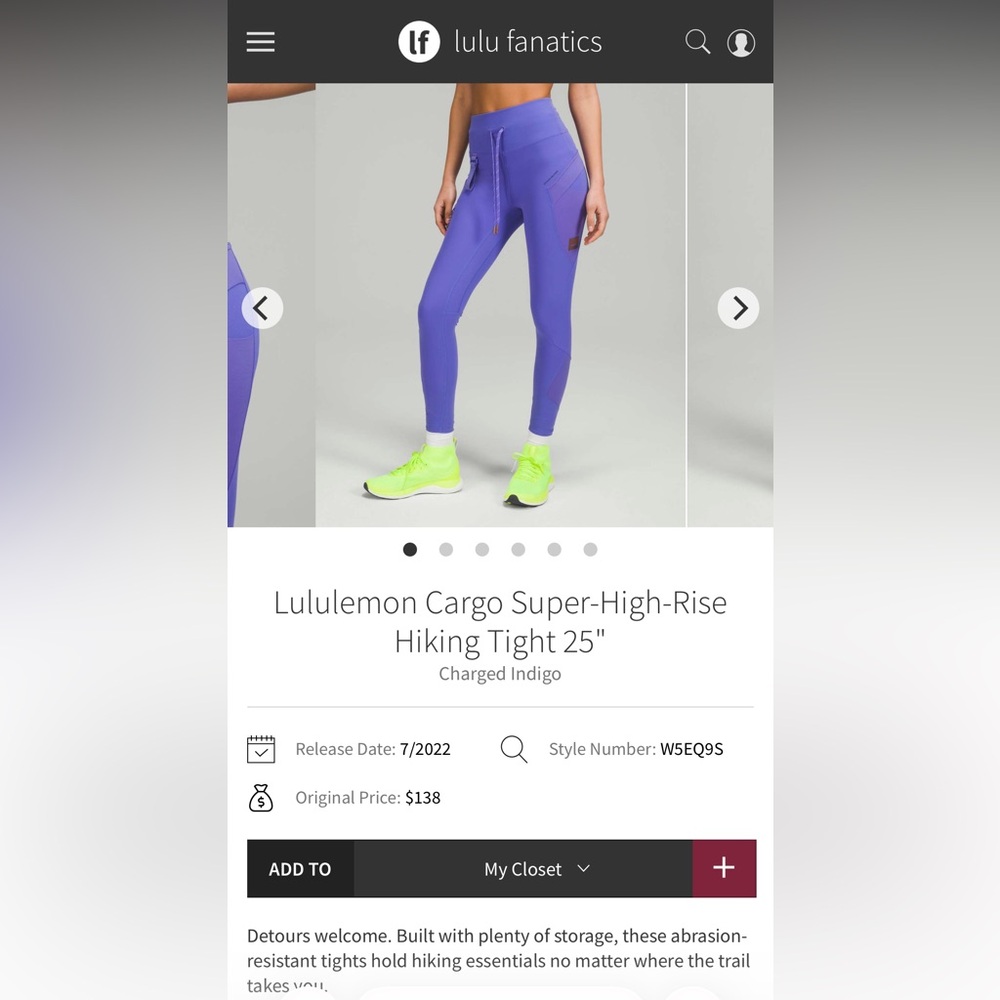 lululemon athletica super-high-rise hiking tight